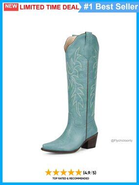 Womens Knee High Cowboy Boots Faux Leather Western Boots